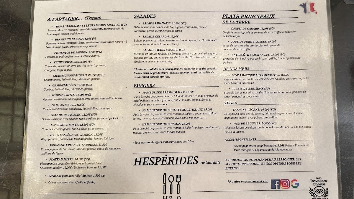 Hespérides Menu - Image 1